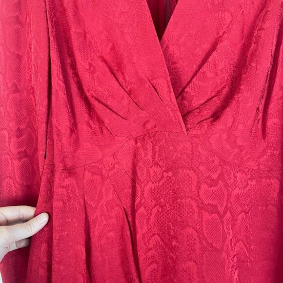 SANDRO Red Short python-effect jacquard dress snake print Size 36 - Picture 11 of 11